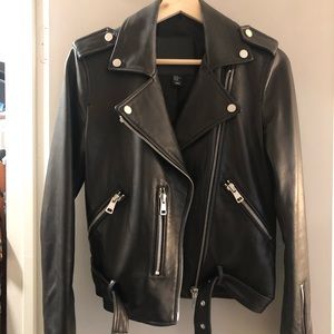 Belle Vere Soft black leather Moto jacket XS